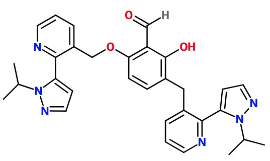 (image for) MC085399 2-Hydroxy-6-[2-(2-isopropyl-2H-pyrazol-3-yl)-pyridin-3-ylmethoxy]-3-[2-(2-isopropyl-2H-pyrazol-3-yl)-pyridin-3-ylmethyl]-benzaldehyde